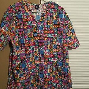 Fun heart scrub top
