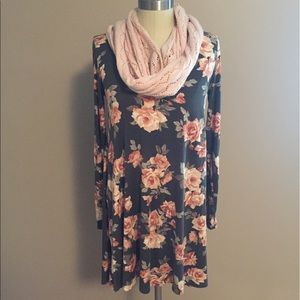 Forever 21 Flowery Tunic Dress Large