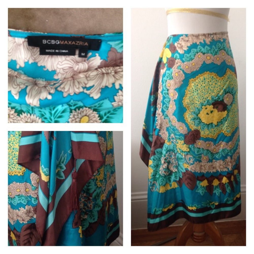 BCBG 100% Silk Skirt