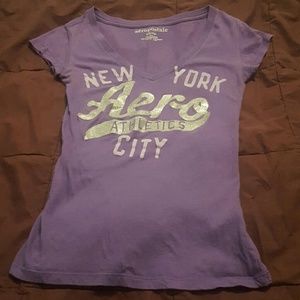 Purple Aeropostle v-neck t-shirt