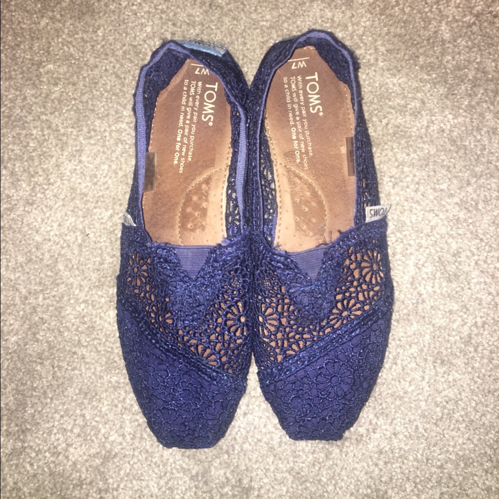 Navy Blue Crochet Toms