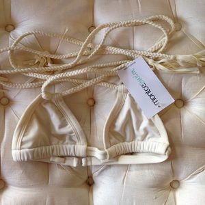 Montce NEW Bone Braided Cross Tassel Bikini Top