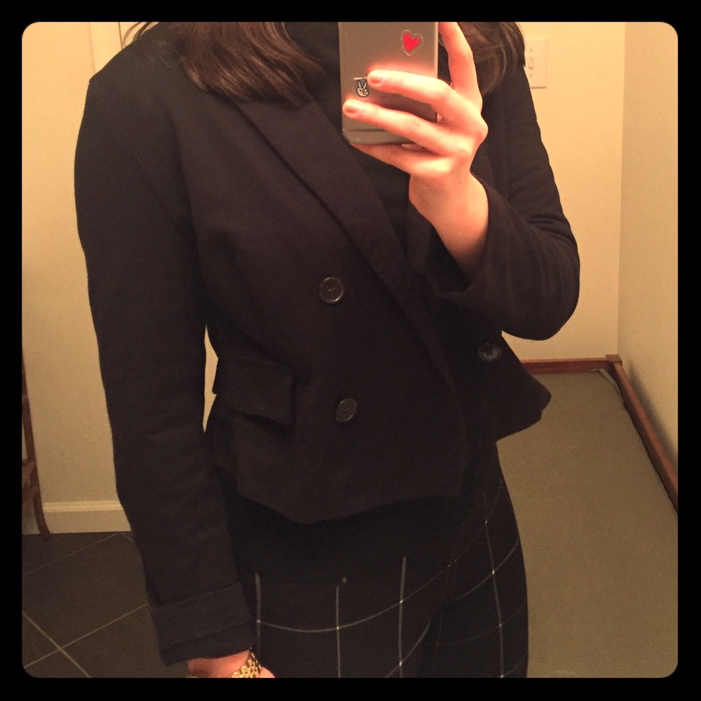 Dark Navy Jacket with Elbow Patches
