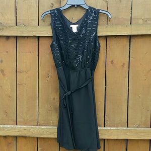 Black sequin cocktail dress