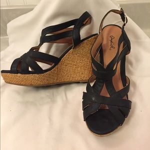 Black Strappy Wedges