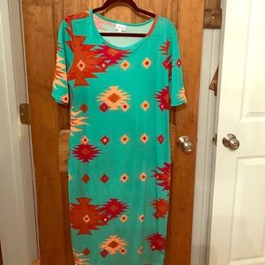 LuLaRoe Julia Large Aztec Print