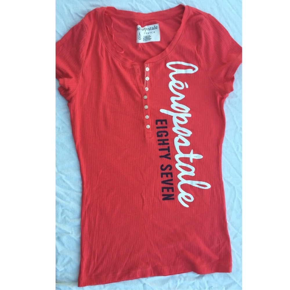 Aeropostale Pink Button T-shirt
