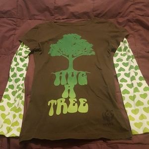 Long sleeve layered hug a tree shirt