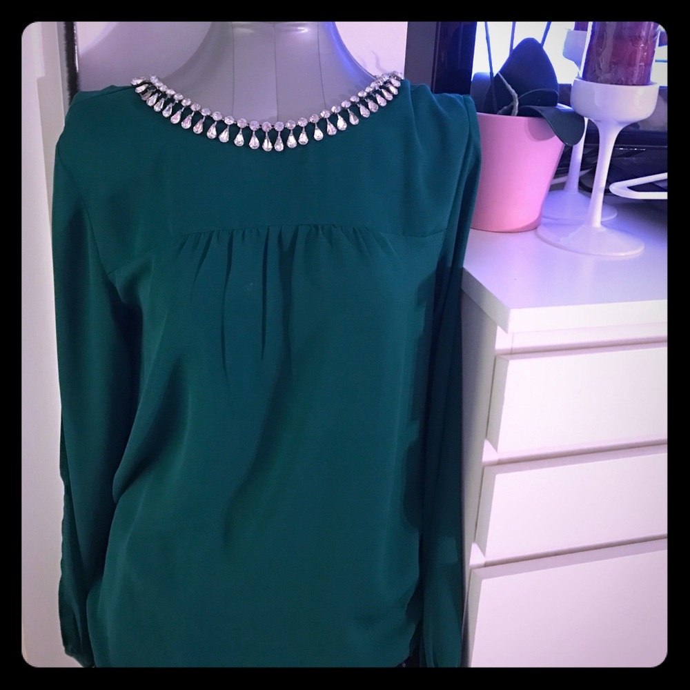 green blouse embroiled