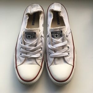 White converse slip-ons