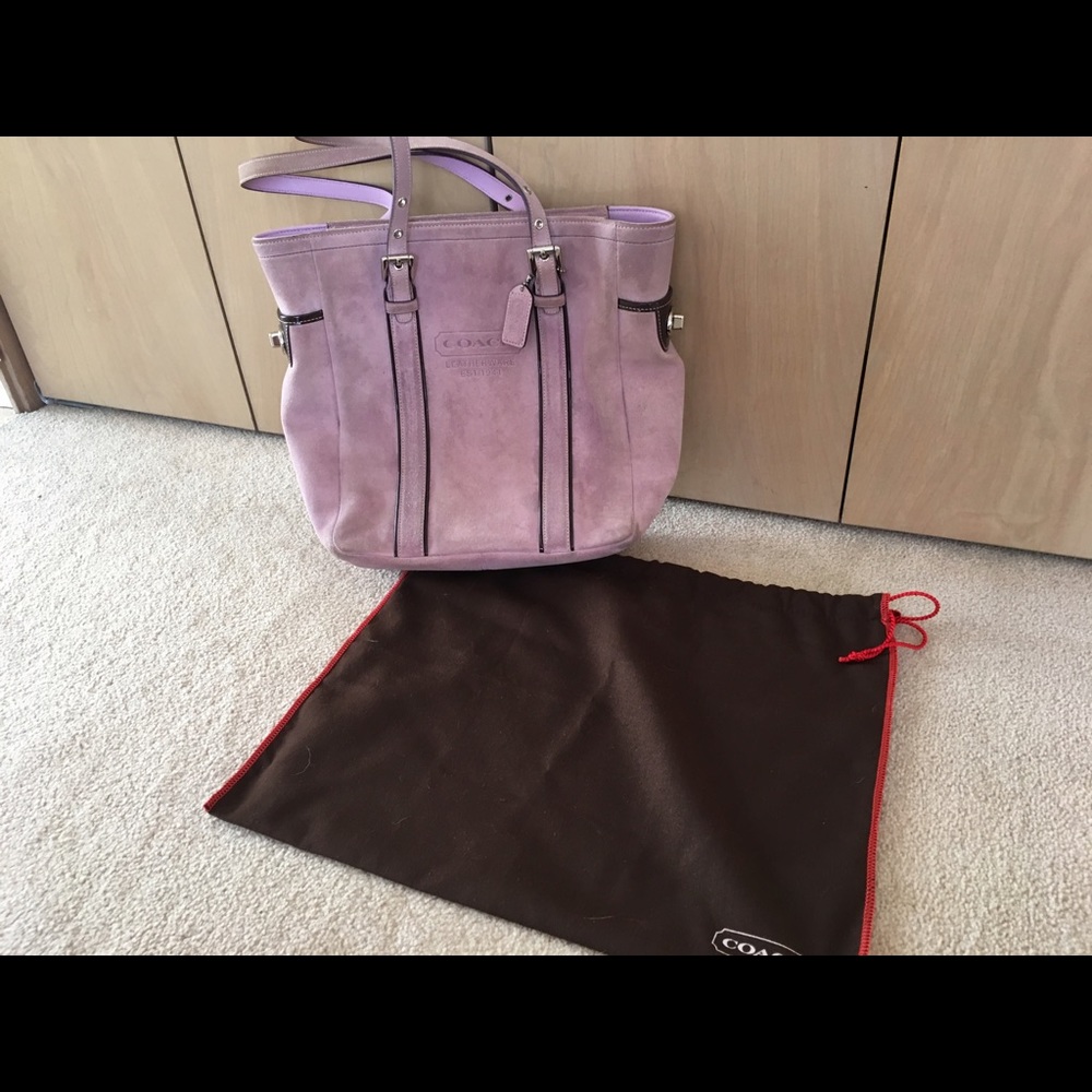 Coach suede lavender shoulder bag