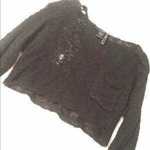 Urban ourfitters- distressed knit crop sweater