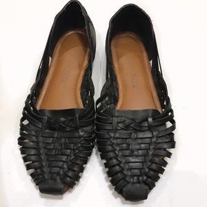 Vintage Black Woven Flats
