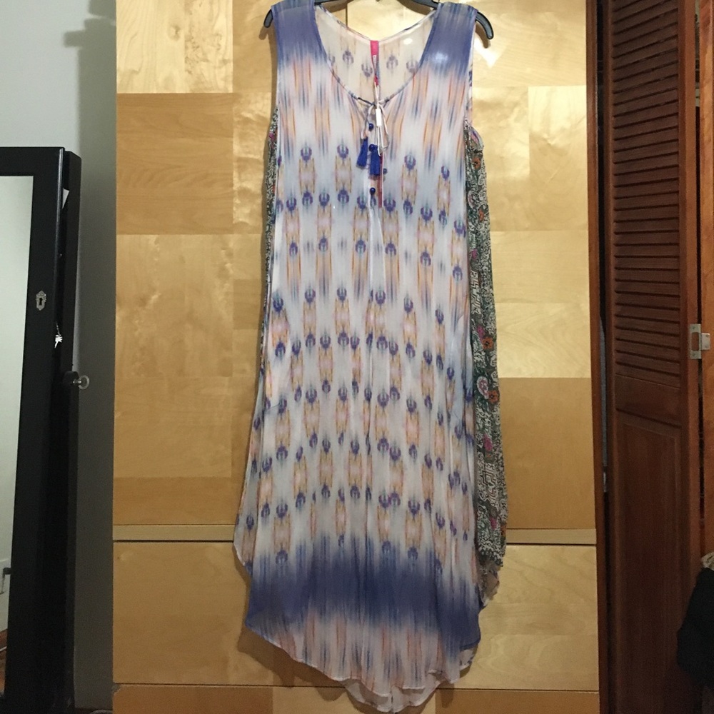 High low midi dress with separate slip