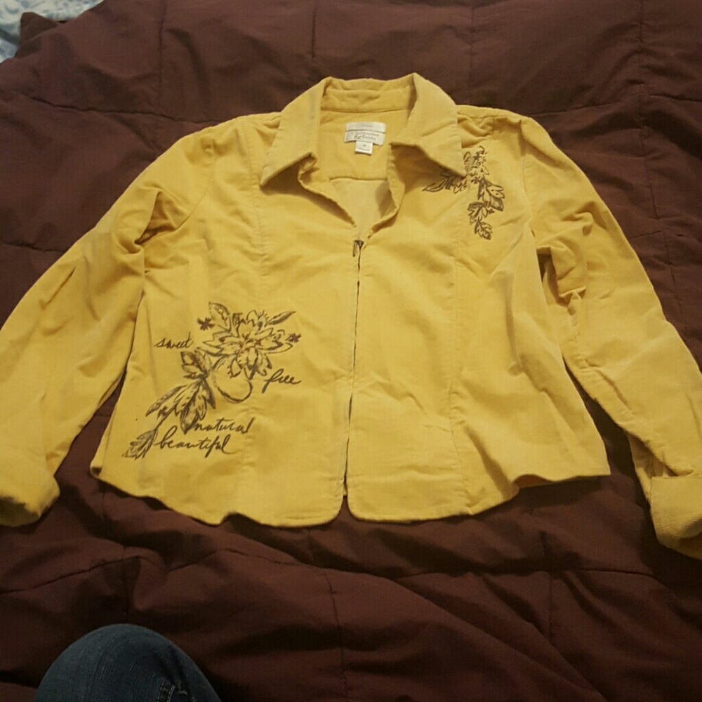 Long sleeve corduroy zip up jacket