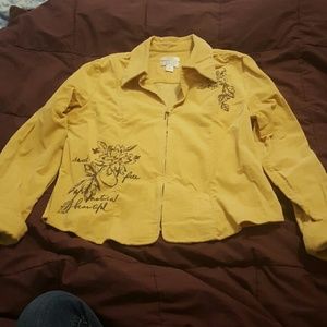 Long sleeve corduroy zip up jacket