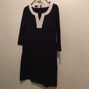 White collar navy dress Talbots