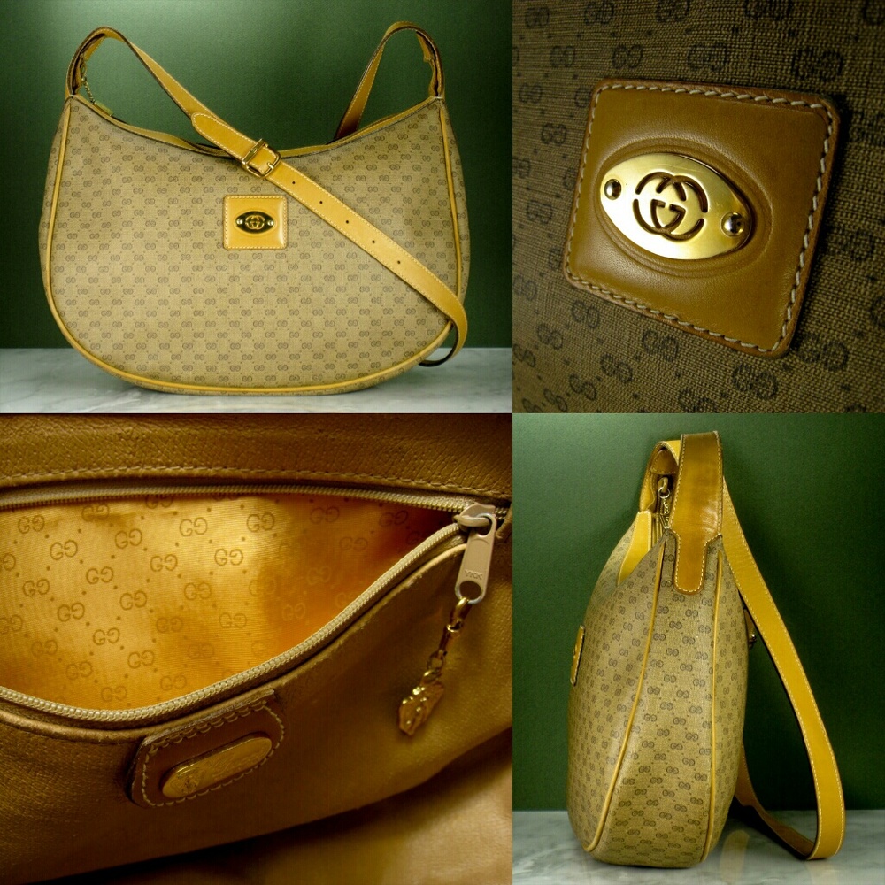 Gucci Leather and Canvas Crossbody Bag