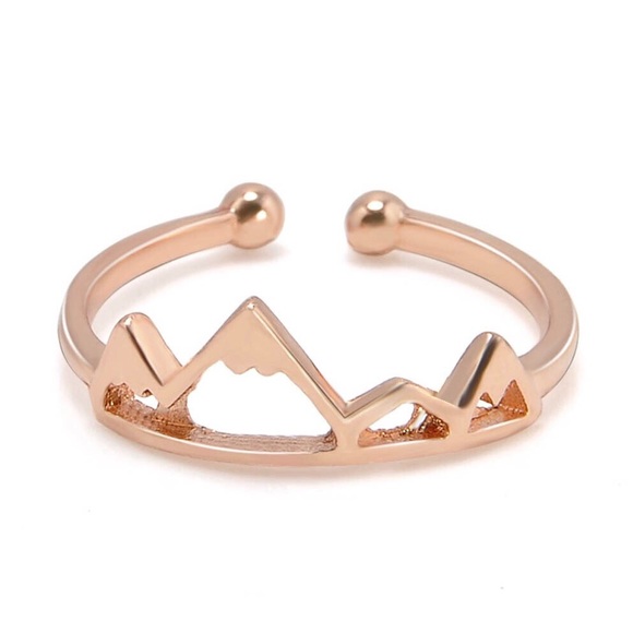 Mountain Range Cutout Adjustable Ring Gold Rose - Picture 2 of 4