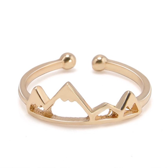 Mountain Range Cutout Adjustable Ring Gold Rose - Picture 3 of 4