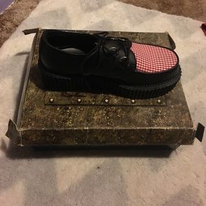 Demonia Red Gingham Creepers