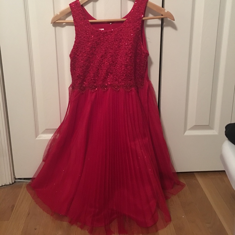 child's red sequin dress