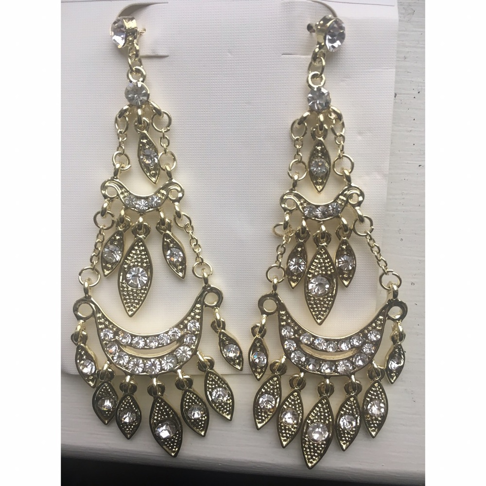 Gold Chandelier Dangle Earrings