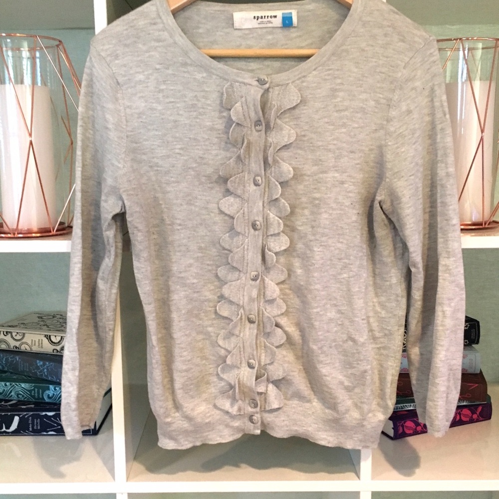 Anthropologie Shoreline Scallop Cardigan NWOT