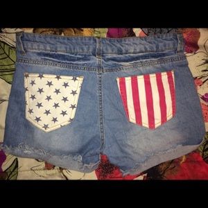 American Flag Jean Shorts