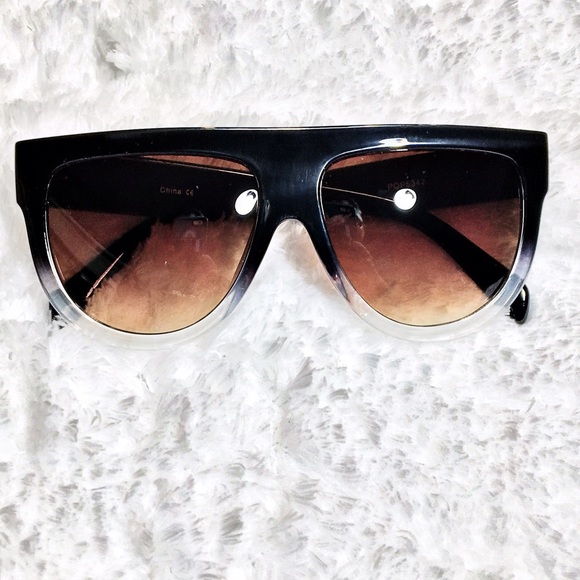 Salt n Peppah" Shadow Oversized Flat Top Aviators - Picture 2 of 4