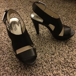 Black high heel shoes