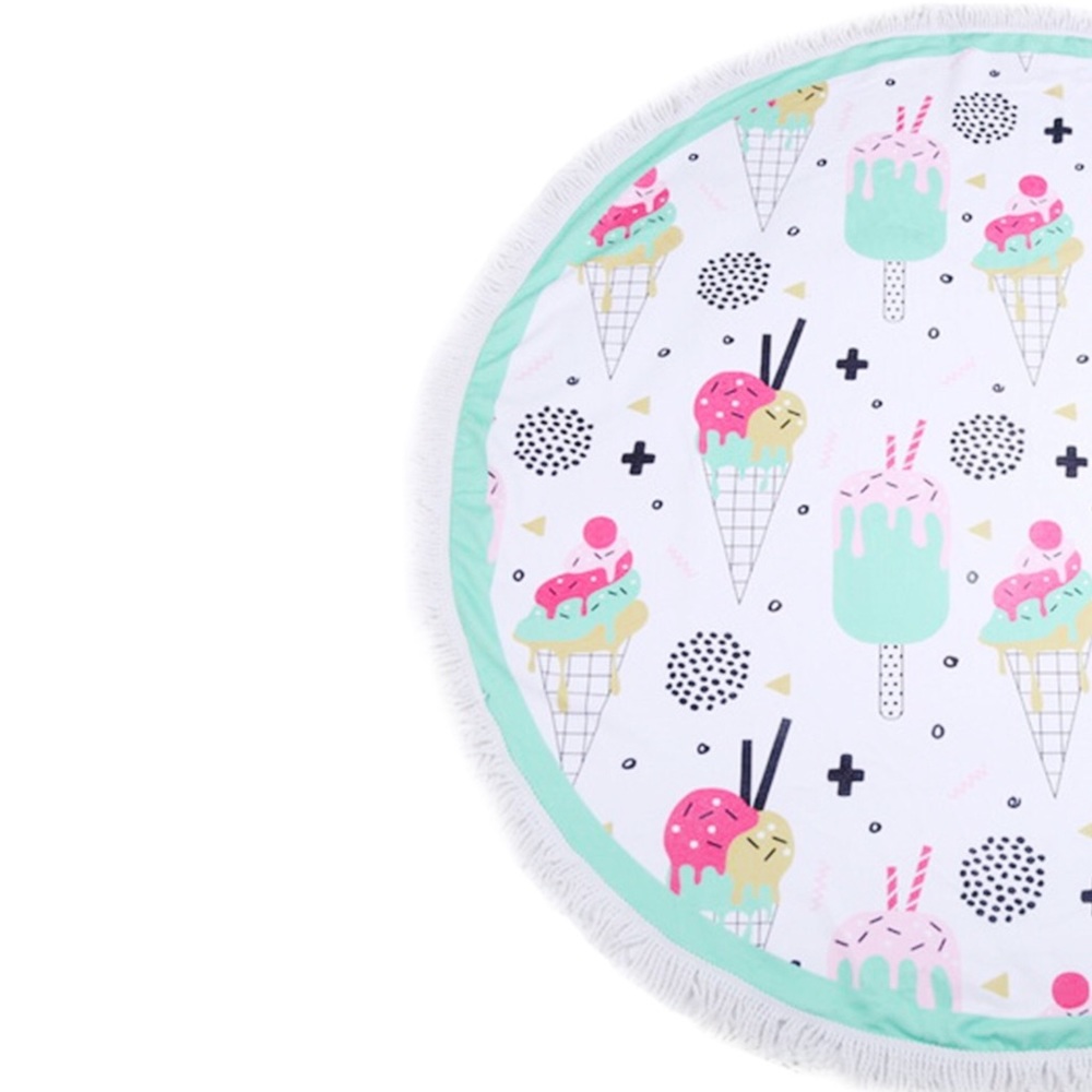 Round Beach Towel ( Cotton ) Ice Cream Print