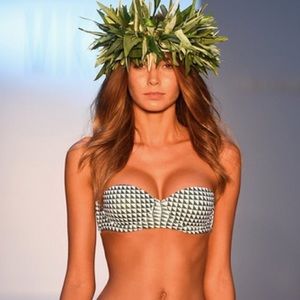 Mikoh Size S Green Kelp Push-up Huahine Bikini