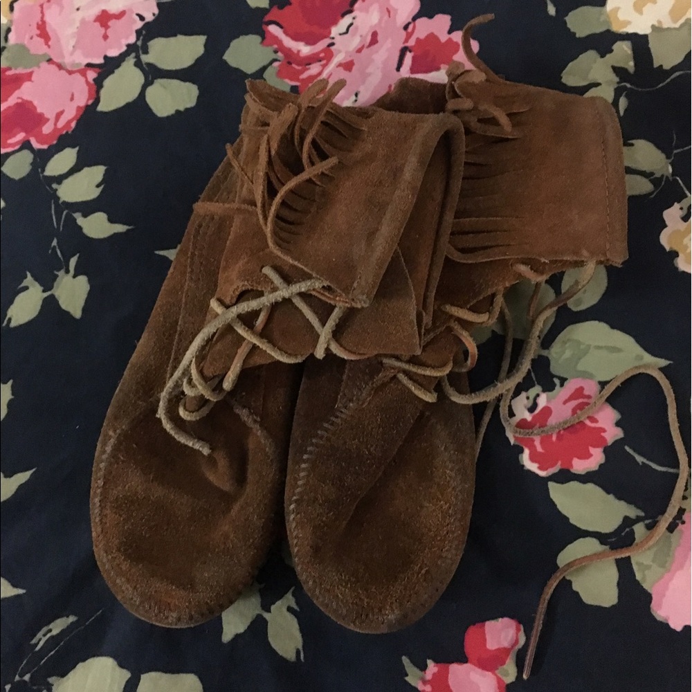 Leather moccasins booties