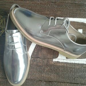 ZARA silver lace ups