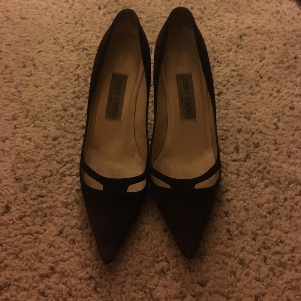 Jimmy Choo Brown Suede Pointy-toed Heels