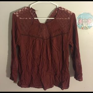 Wine lace shirt