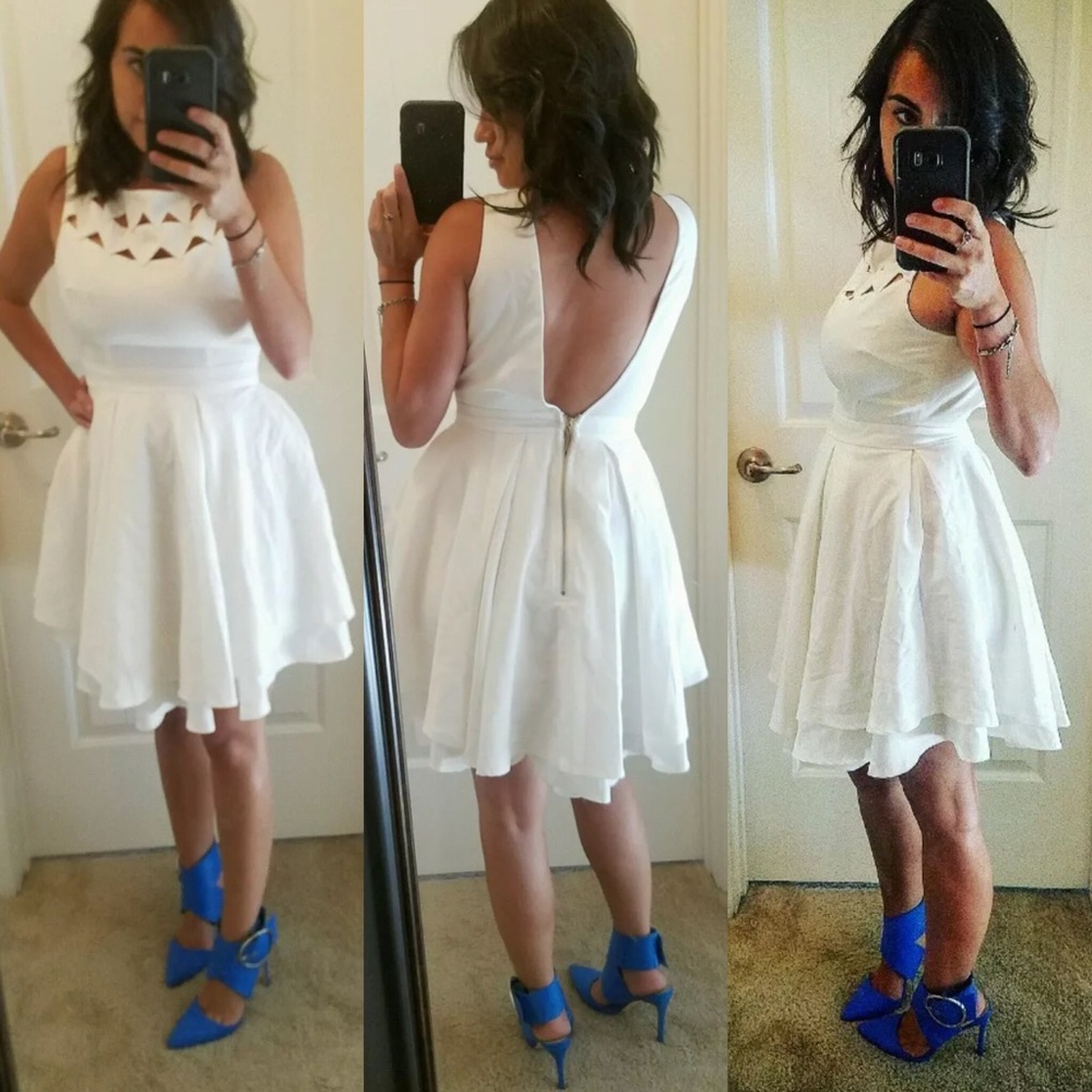 Lulus ivory skater flair cutout dress - Picture 3 of 6