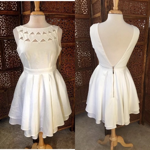 Lulus ivory skater flair cutout dress - Picture 2 of 6
