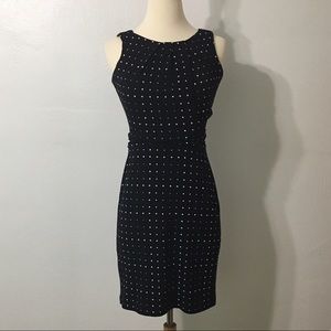 Ann Taylor little black dress w/ white polka dots