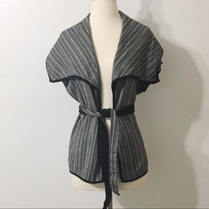 Dana Buchman sleeveless cardigan with belt