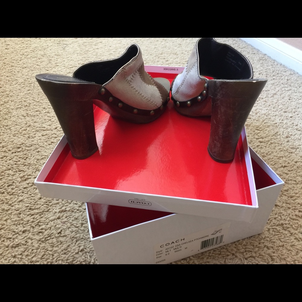 Multi-color patch Coach Clogs - Picture 3 of 4