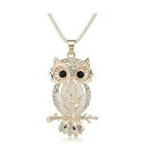 Price Drop! Rose Gold Opal Owl Pendant Necklace