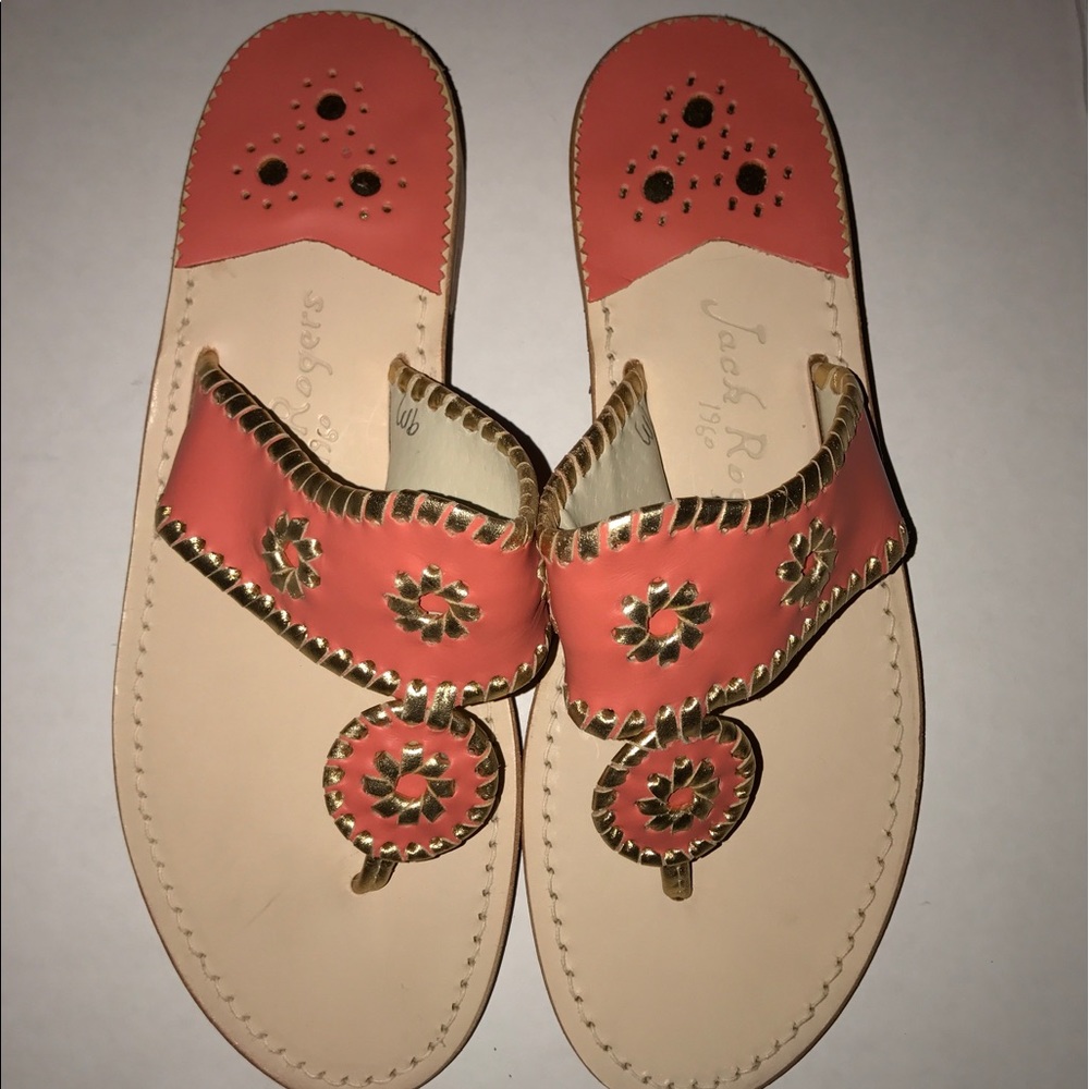 Jack Rogers Nantucket Fire Coral Flip Flops 9