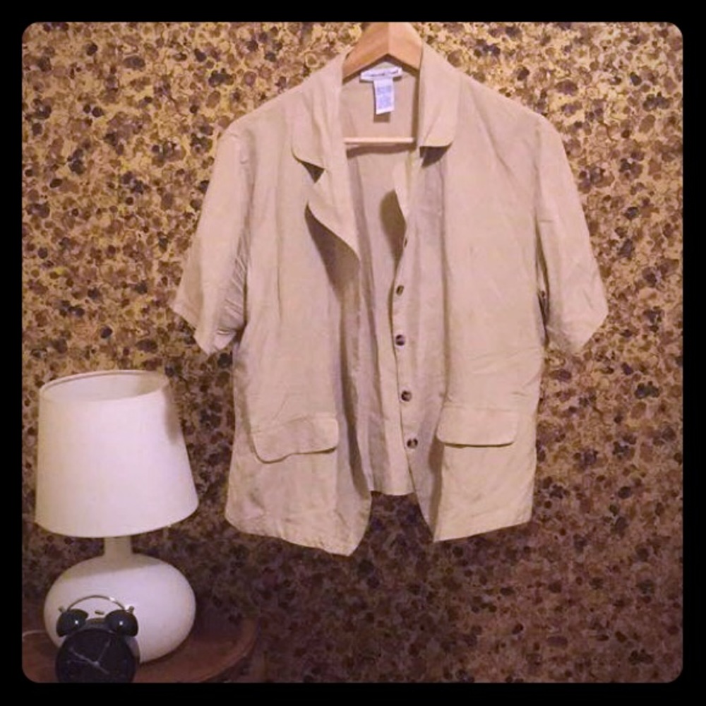 Anna and Frank / 100% silk / Tan shirt