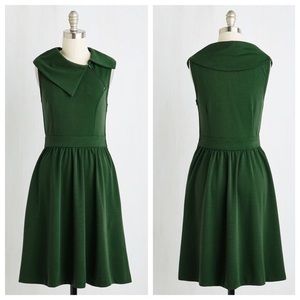 Vintage Feel Green Dress with pockets