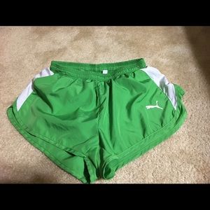 Puma running shorts.