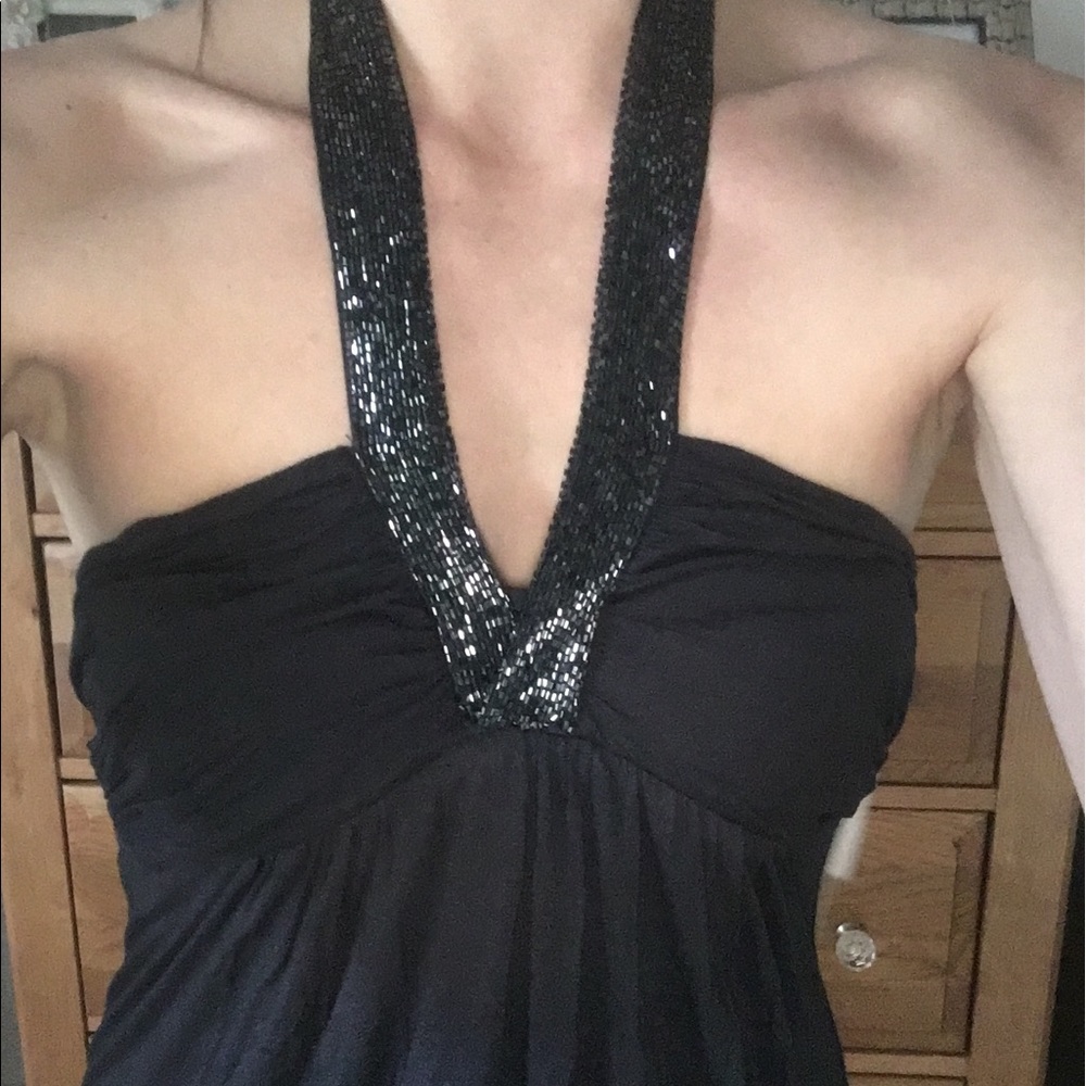 ⭐️ navy blue dress beaded neckline🌟