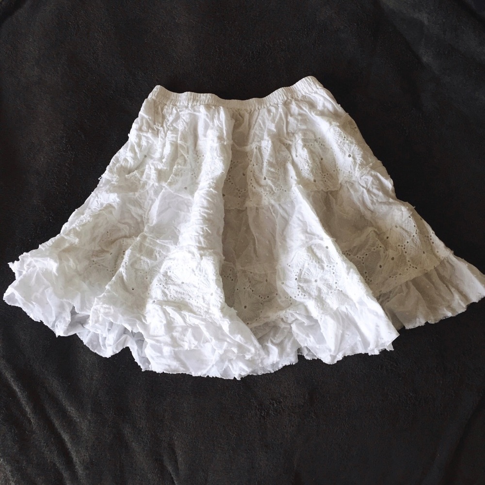 ✖️Pure White Boho A-Line Elastic Waist Skirt✖️