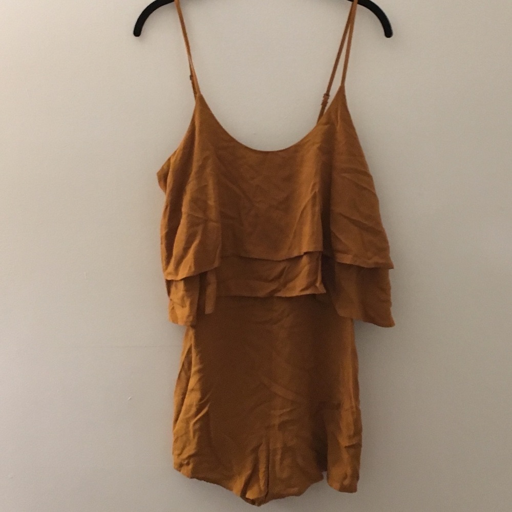 Mustard Ruffled Romper